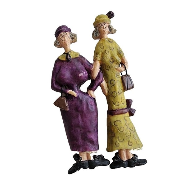 Sandy Gervais Vintage Resin - Pieces From My Heart - Best Friends Brooch. - Picture 1 of 5